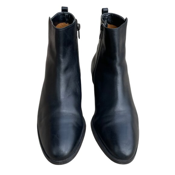 COACH Carmen Black Leather Booties Boots Zipper Pull Heel A01541 Women Size 9 B - Picture 3 of 16
